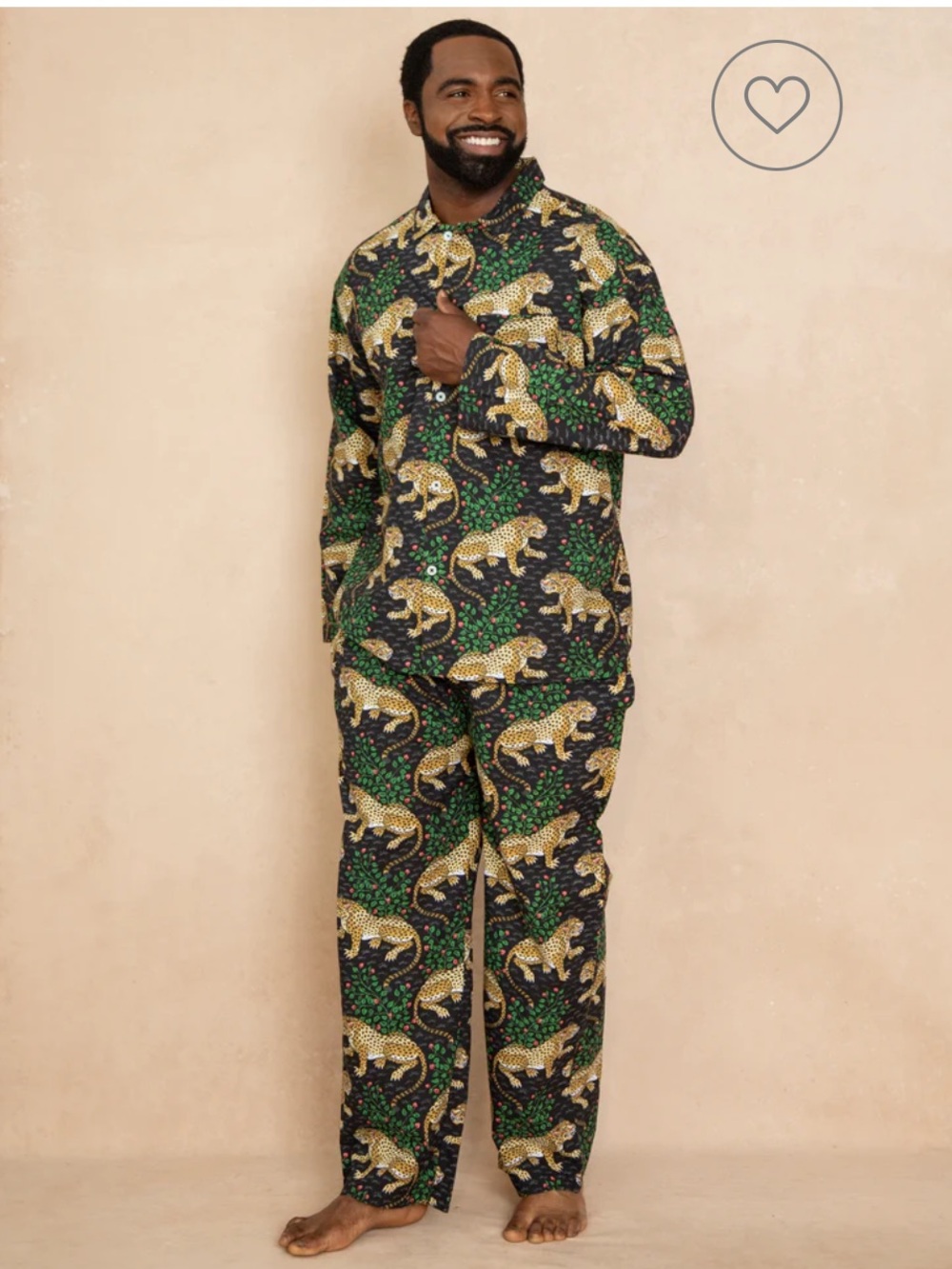 Printfresh Bagheera Leopard Printed Cotton Pajama Set Size Large New